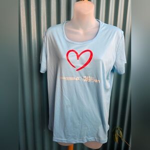 Women's Light Blue Heart Tee